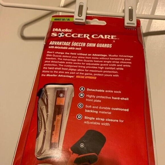 MUELLER SOCCER CARE ADVANTAGE SOCCER SIZE ADULT LG/XL SHIN GUARDS - Picture 5 of 6